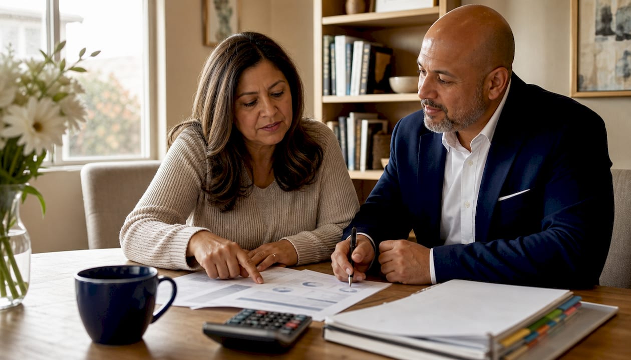 Business owner and CFO reviewing cash flow reports