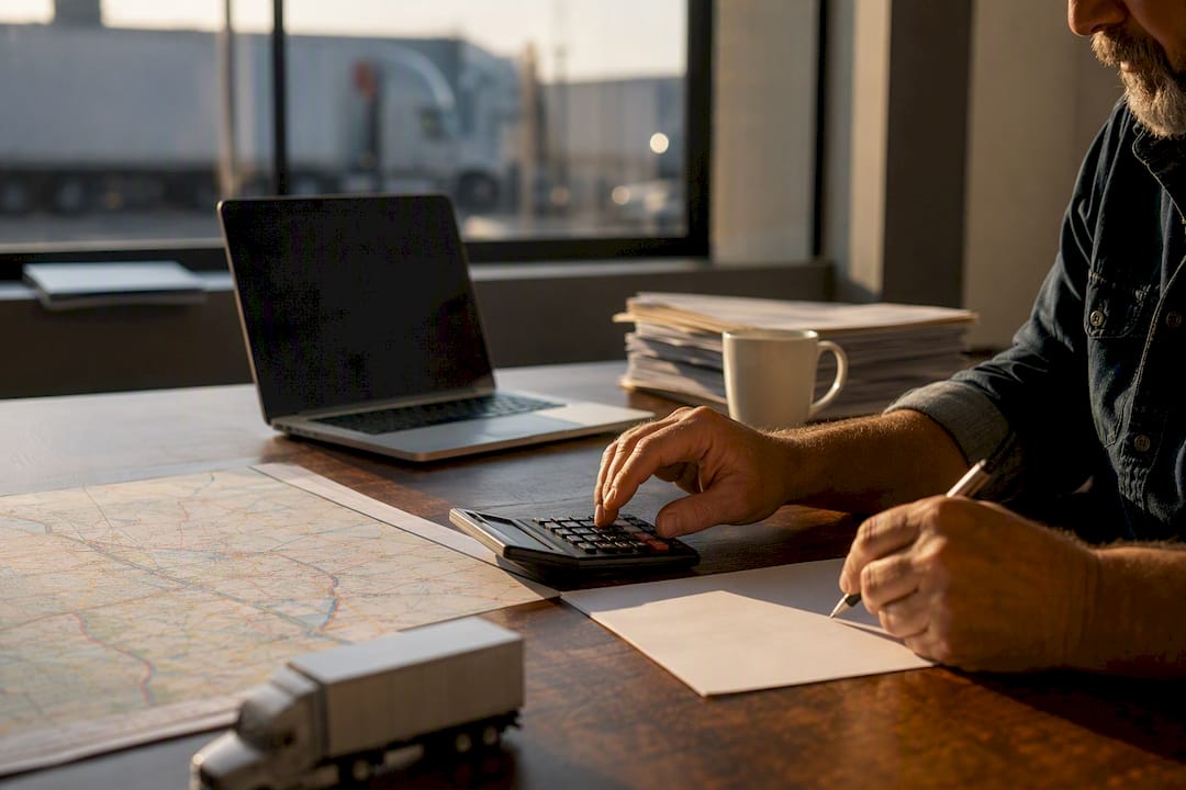 Trucking profitability calculation on desk