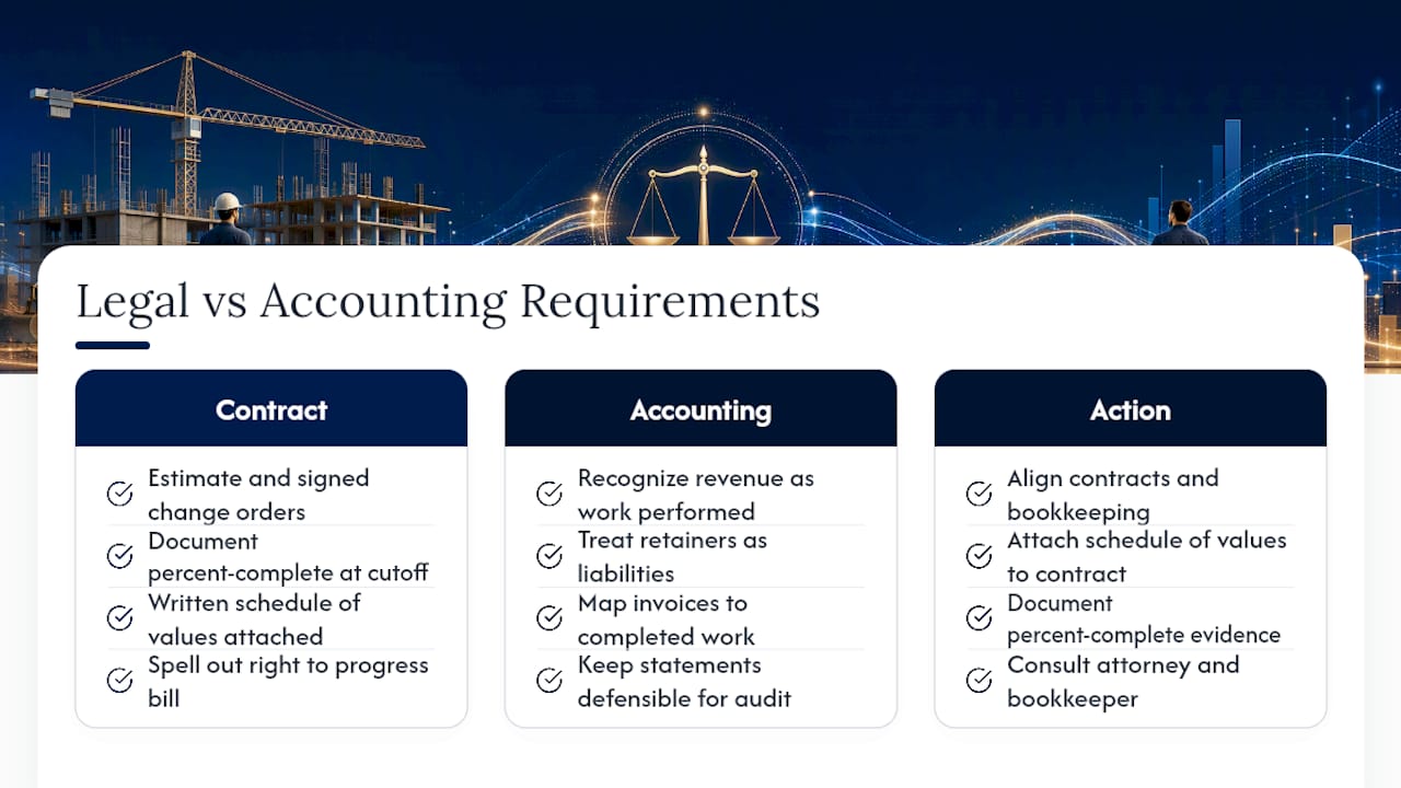 What Legal and Accounting Rules Apply to Progress Invoicing? — overview diagram