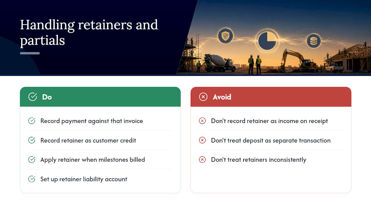 How Do You Handle Partial Payments and Retainers in Progress Invoicing? — overview diagram