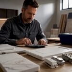 Contractor reviewing remodel job costs