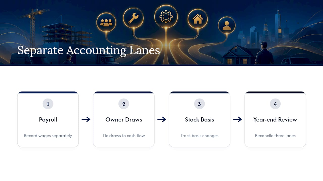Three lanes for payroll, distributions, and basis