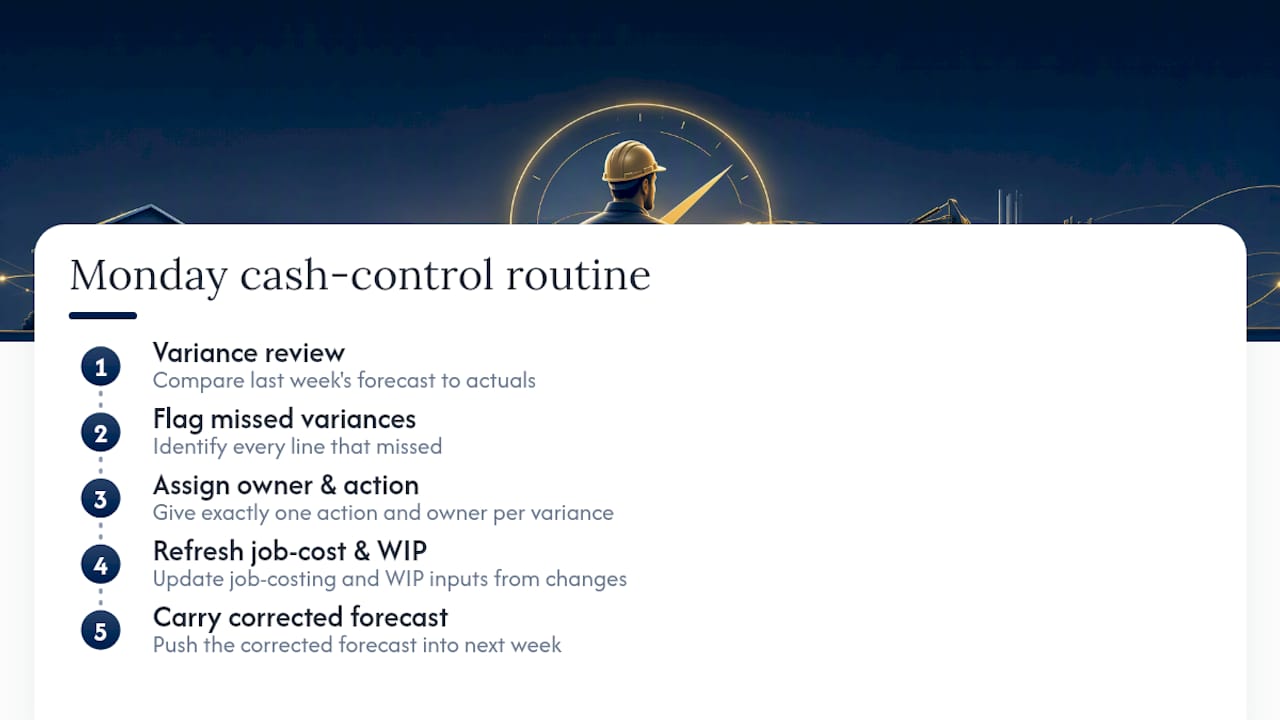 Weekly contractor cash flow review routine